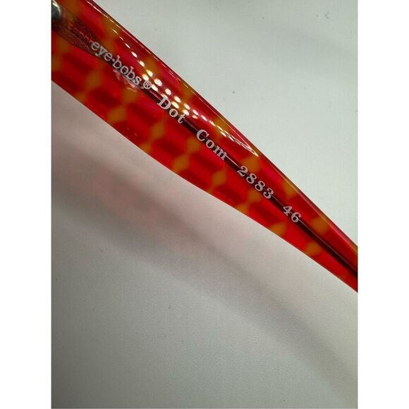 eyebobs Dot Com reading glasses strength 1.75 new without case orange red - Picture 2 of 4